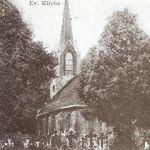 Bielikowo, kościół, widok od południowego wschodu, fragment karty pocztowej, lata 20. XX wieku